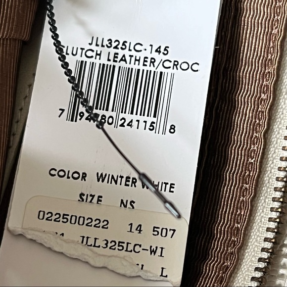 NWT BCBGMAXAZRIA Clutch Leather/Croc Witer white - Picture 7 of 9